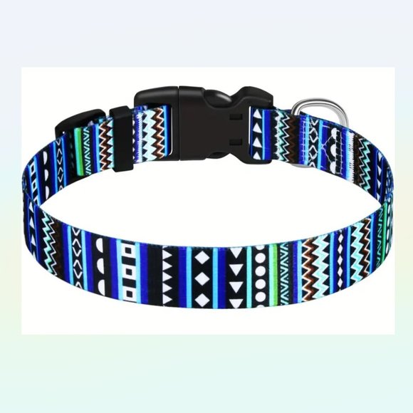 NWT Nylon collar bright and colorful  M- 13-21" - Picture 3 of 3